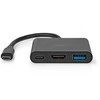 HUB USB Nedis CCGB64770BK01 doko stotelė Przewodowa USB 3.2 Gen 1 (3.1 Gen 1) Type-C Juodas