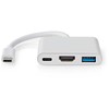 Nedis USB HUB CCGB64770WT01 doko stotelė Laidinis USB Type-C Baltas