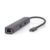 Nedis USB Multi-Port-Adapteris USB 3.2 Gen1 6-in-1 - USB-C™ Stecker, HDMI™ Ausgang, RJ45 Buchse, 2x USB-A Buchse, 2x USB-C™, 5 Gbps, grau