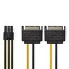 Nedis vidaus maitinimo kabeliai | 2x SATA 15 kontaktų jungtis | PCI Express lizdas | Paauksuotas | 0,20 m | apvalus | PVC | Geltona / Juoda | plastikinis maišelis