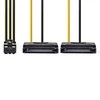 Nedis vidaus maitinimo kabeliai | 2x SATA 15 kontaktų jungtis | PCI Express lizdas | Paauksuotas | 0,20 m | apvalus | PVC | Geltona / Juoda | plastikinis maišelis