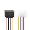 Nedis vidaus maitinimo kabeliai | SATA 15 kontaktų jungtis | Molex lizdas | Paauksuotas | 0,15 m | apvalus | PVC | Įvairiaspalvis | plastikinis maišelis