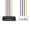 Nedis vidaus maitinimo kabeliai | SATA 15 kontaktų jungtis | Molex lizdas | Paauksuotas | 0,15 m | apvalus | PVC | Įvairiaspalvis | plastikinis maišelis
