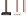 Nedis vidaus maitinimo kabeliai | SATA 15 kontaktų jungtis | FDD lizdas / Molex lizdas | Paauksuotas | 0,20 m | apvalus | PVC | Įvairiaspalvis | plastikinis maišelis