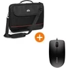 PEDEA Notebook-Tasche Trendline bis 15,6"+ CHERRY MC 1000 Maus [juodas/raudona], Wasserabweisendes Nylon, Gepolsterter Rahmen
