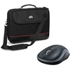 Pedea "Trendline" 15,6", juodas + Logitech M185, kabellos, grau [juodas/raudona], Wasserabweisendes Nylon, Gepolsterter Rahmen