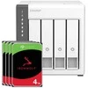 Serveris QNAP TS-433-4G 16TB Seagate IronWolf NAS rinkinys, įskaitant 4x 4TB Seagate IronWolf 3,5 colio SATA kietuosius diskus
