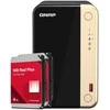 Serveris QNAP TS-264-8G 8TB WD Raudona Plus NAS rinkinys NAS su 2x 4TB WD Raudona Plus 3,5 colio SATA kietuoju disku