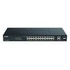 Šakotuvas D-LINK EasySmart 24 jungtys PoE/PoE+ Gigabit &amp; 2 Jungtys Combo / SFP biudžetas 370 vatų stelažinis jungiklis ONVIF