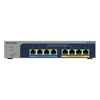 Šakotuvas NETGEAR 8 prievadų „Ultra60 PoE++“ kelių gigabitų (2,5 G) Ethernet Plus komutatorius, valdomas L2/L3 2,5 G Ethernet (100/1000/2500), maitinimas per Ethernet (PoE), Pilkas