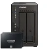 Serveris QNAP TS-253E-8G 2TB 870 EVO SSD Bundle NAS inkl. 2x 1TB 870 EVO 2.5 col. SATA SSD