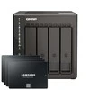 Serveris QNAP TS-453E-8G 4TB 870 EVO SSD rinkinys NAS įsk. 4x 1TB 870 EVO 2.5 col. SATA SSD