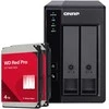 Serveris QNAP TR-002 8TB WD Raudona Pro HDD NAS-Bundle NAS-Erweiterungsgehäuse inkl. 2x 4TB WD Raudona Pro HDD 3.5 col. SATA