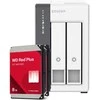 Serveris QNAP TS-216G 16TB WD Raudona Plus NAS NAS rinkinys, įskaitant 2x 8TB WD Raudona Plus 3,5 colio SATA kietąjį diską