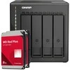 Serveris QNAP TS-453E-8G 16TB WD Raudona Plus NAS-Bundle NAS inkl. 2x 8TB WD Raudona Plus 3.5 col. SATA HDD