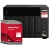 Serveris QNAP TS-673A-8G 36TB WD Raudona Plus NAS rinkinys, NAS su 6 x 6 TB WD Raudona Plus 3,5 colio SATA kietaisiais diskais