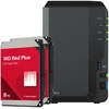 Serveris Synology DS223 16 TB WD Raudona Plus NAS rinkinys NAS, įskaitant 2 x 8 TB WD Raudona Plus 3,5 colio SATA kietąjį diską
