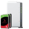 Serveris Synology DS223j 12TB Seagate IronWolf NAS rinkinys NAS, įskaitant 2x 6TB Seagate IronWolf s 3,5 colio SATA kietąjį diską