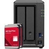 Serveris „Synology DS725+“ 8 TB „WD Raudona Plus“ NAS rinkinys – NAS, įskaitant 2 x 4 TB „WD Raudona Plus“ 3,5 colio SATA kietuosius diskus