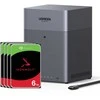 Serveris „UGREEN DH4300 Plus“ 24 TB „Seagate IronWolf“ NAS rinkinys, NAS su 4 x 6 TB „Seagate IronWolf“ 3,5 colio SATA kietaisiais diskais