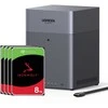 Serveris „UGREEN DH4300 Plus“ 32 TB „Seagate IronWolf“ NAS rinkinys, NAS su 4 x 8 TB „Seagate IronWolf“ 3,5 colio SATA kietaisiais diskais