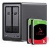 Serveris „UGREEN DXP2800“ 16 TB „Seagate IronWolf“ NAS rinkinys, NAS su 2 x 8 TB „Seagate IronWolf“ 3,5 colio SATA kietaisiais diskais