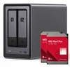Serveris „UGREEN DXP2800“ 16 TB „WD Raudona Pro“ NAS rinkinys, įskaitant 2 x 8 TB „WD Raudona Pro“ 3,5 colio SATA kietąjį diską