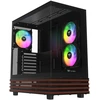 Thermaltake View 270 Plus WS ARGB , Tower-case - juodas/holz, Tempered Glass x 2, Holz-Struktur