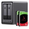 Serveris „UGREEN DXP2800 12TB Seagate IronWolf NAS“ rinkinys, NAS su 2 x 6 TB „Seagate IronWolf“ 3,5 colio SATA kietaisiais diskais