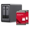 Serveris „UGREEN DXP2800 8TB WD Raudona Pro NAS“ rinkinys, NAS su 2 x 4 TB WD Raudona Pro 3,5 colio SATA kietaisiais diskais
