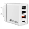 Verbatim 30W laidinis įkroviklis 3xUSB-A/USB-C PD 3.0 CHR-30EU2 baltos spalvos 49701