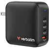 Laidinis įkroviklis Verbatim Mini GaN 165W 3xUSB-C PD/1x USB-A QC juodos spalvos 32216