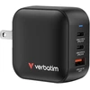 Laidinis įkroviklis Verbatim Mini GaN 70W 2xUSB-C PD/1x USB-A QC juodos spalvos 32229
