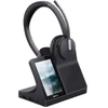 Ausinės Yealink WH64 Workstation Dual Ausinių rinkinys Przewodowy i Bezprzewodowy su lankeliu ant galvos Biuro/centrum telefoniczne USB Type-C Bluetooth Podstawka do ładowania Juodas