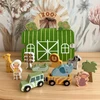 Tooky Toys Žaislas zoologijos sodas Tooky Toy, su mediniu lagaminu