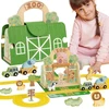 Tooky Toys Žaislas zoologijos sodas Tooky Toy, su mediniu lagaminu