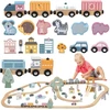 Viga Toys Traukinukų rinkinys VIGA PolarB, 90 elementų
