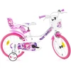 Vaikiškas dviratis Dino Bikes 16" baltas su rožiniu raštu