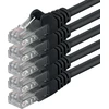 0,5 m cat 6 ethernet kabelis gigabit rj45 lan patch cord, suderinamas su internetu, maršrutizatoriumi, modemu, smart tv, pc ir nešiojamojo kompiuterio jungikliu, juodas - 5 vnt. - 0,5 m