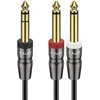 1/4" Trs į 2x 6.35mm Ts Stereo Y Splitter Kabelis, 4.5m