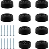 Fotelis 10 baldų kojelių rinkinys, juodos, skersmuo 33 x aukštis 13 mm, apvalios baldų kojelės, prisukamos kojelės baldams, neslystančios baldų kojelės, spintelių kojelės, plastikinės sofos kojelės su 8 varžtais spintelėms, sofai