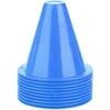 10 futbolo treniruočių kūgių rinkinys, 8.5 cm, plastikiniai žymekliai