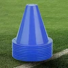10 futbolo treniruočių kūgių rinkinys, 8.5 cm, plastikiniai žymekliai