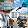 10 mini guminių dirželių su kabliukais rinkinys bagažo dirželiai stovyklavimui brezentui bagažui juodi