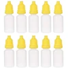 10 ml Plastikiniai Lašintuvų Buteliukai, Geltoni, 10 vnt.