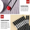 10 porų prabangių japoniškų valgomųjų lazdelių rinkinys - Elegantiškas juodas dizainas