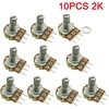 10 vnt. 2k Ohm Potenciometrai, Linijiniai, 15mm velenas