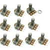 10 vnt. 5k Ohm Linijiniai Rotaciniai Potenciometrai, 15 mm velenas