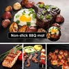 10 vnt. bbq grilio kilimėlių rinkinys, apvalus nelipnus grilio kilimėlis, tefloninis, daugkartinio naudojimo, atsparus aukštai temperatūrai, kepimo ant grotelių kilimėliai, skersmuo 24 cm