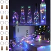 10 vnt. butelių švieselės su kamščiais, spalvotos, 2m, 20 Led